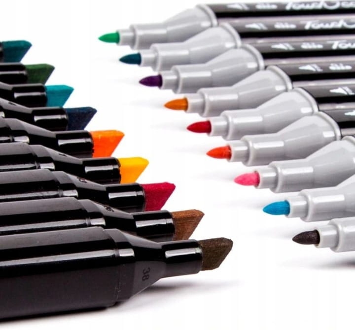 ZESTAW DWUSTRONNE MARKERY ALKOHOLOWE 262 SZT FLAMASTRY TORBA + PODSTAWKA Marka inna