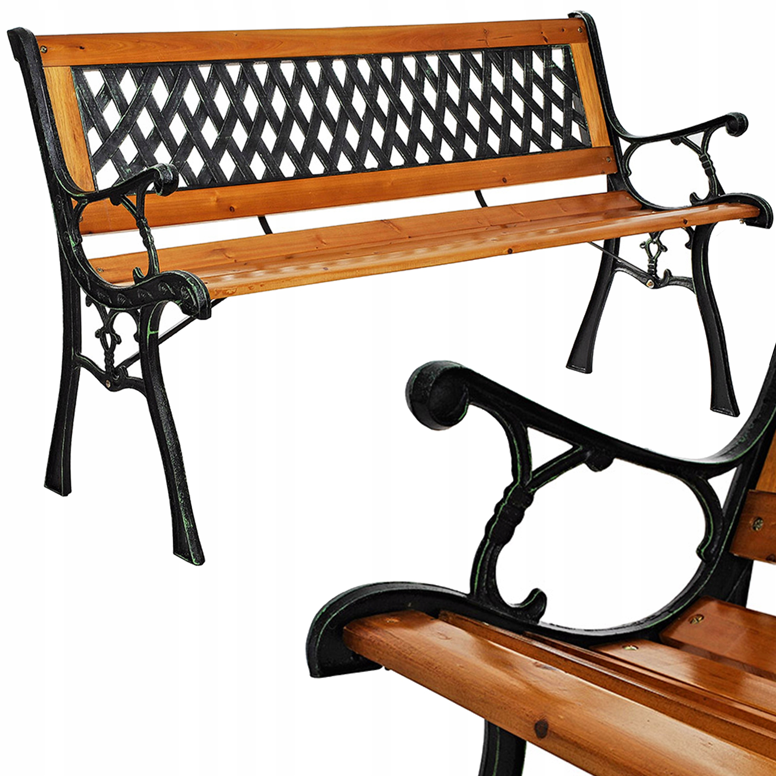 

Ławka Ogrodowa Wzmocniona Mocna Ozdobna Metal 125