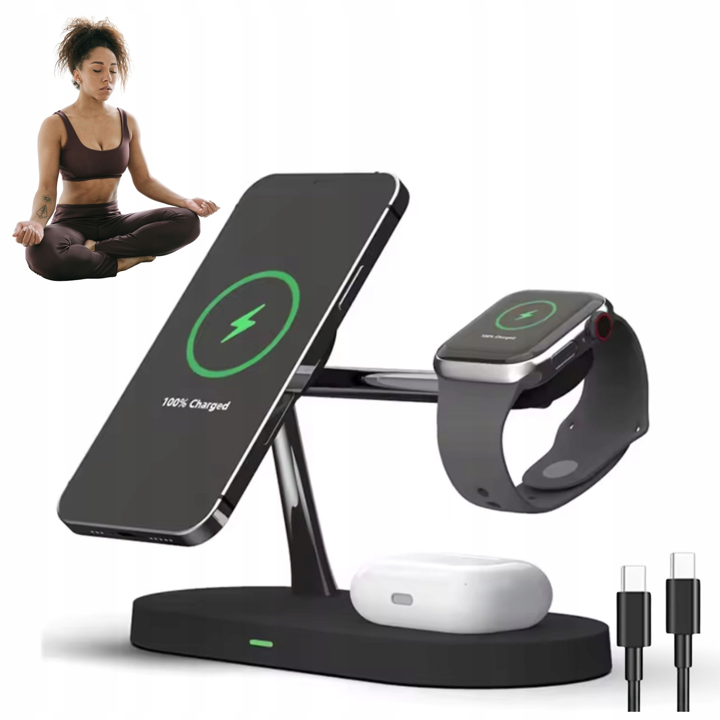 Bezdrátová Nabíječka Magsafe 3V1 Pro Iphone 12-17 Airpods Pro Watch 4-10