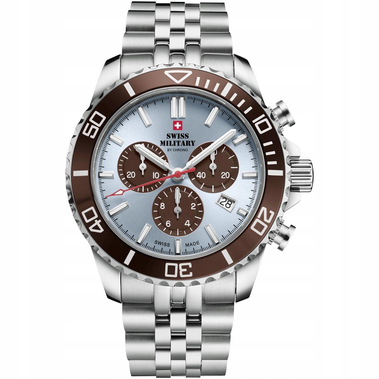 Pánské Hodinky Swiss Military by Chrono SM34103.06 stříbrný náramek