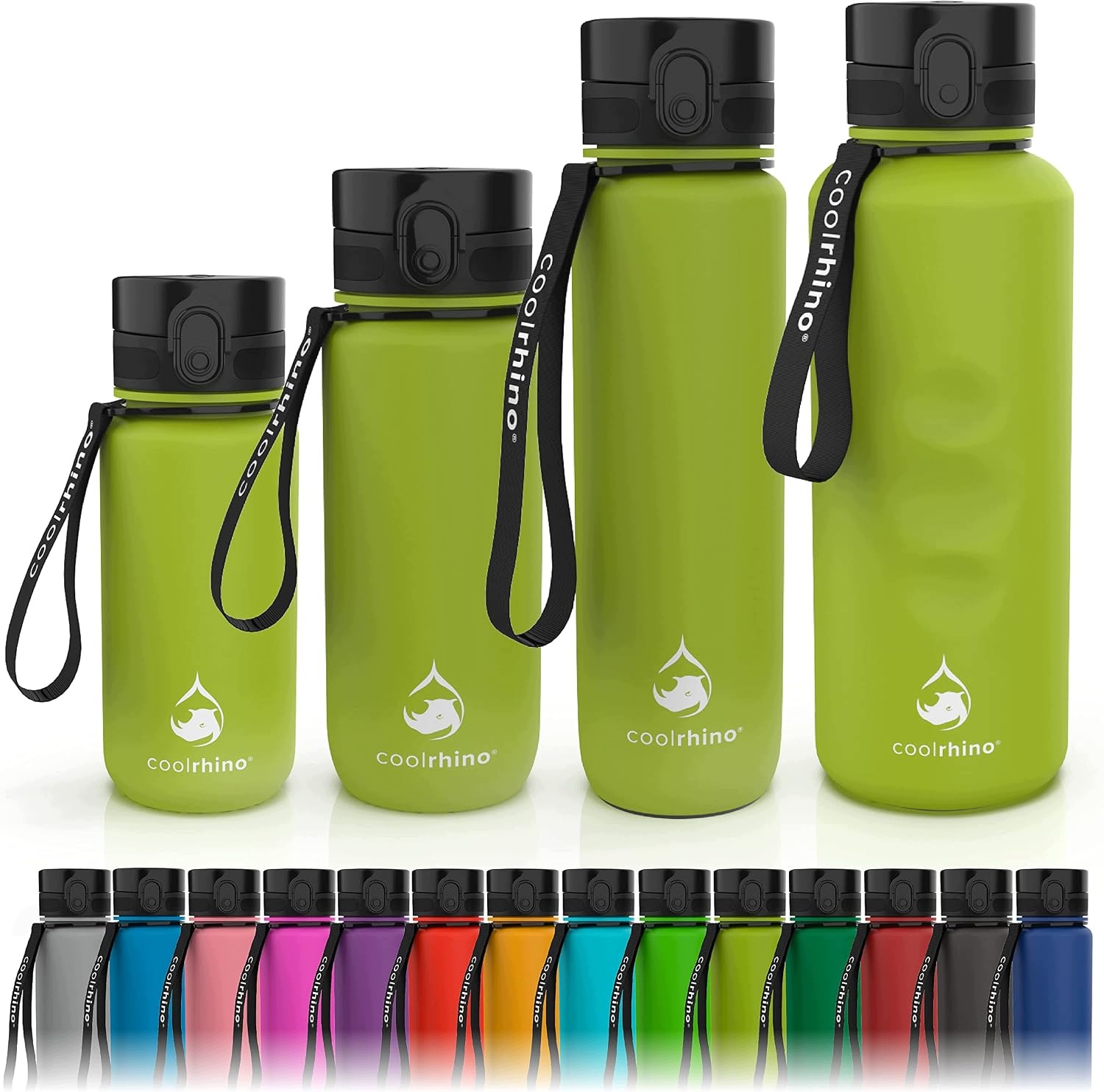 Butelka na wodę dla dzieci 350 ml bez Bpa szczelna sportowa Rhino Lime