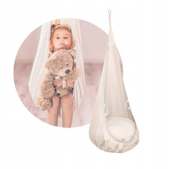 Mamoi Huśtawka Kokon Bujak Fotel Worek Wiszący 60X160 CM 60 Kg Beżowy