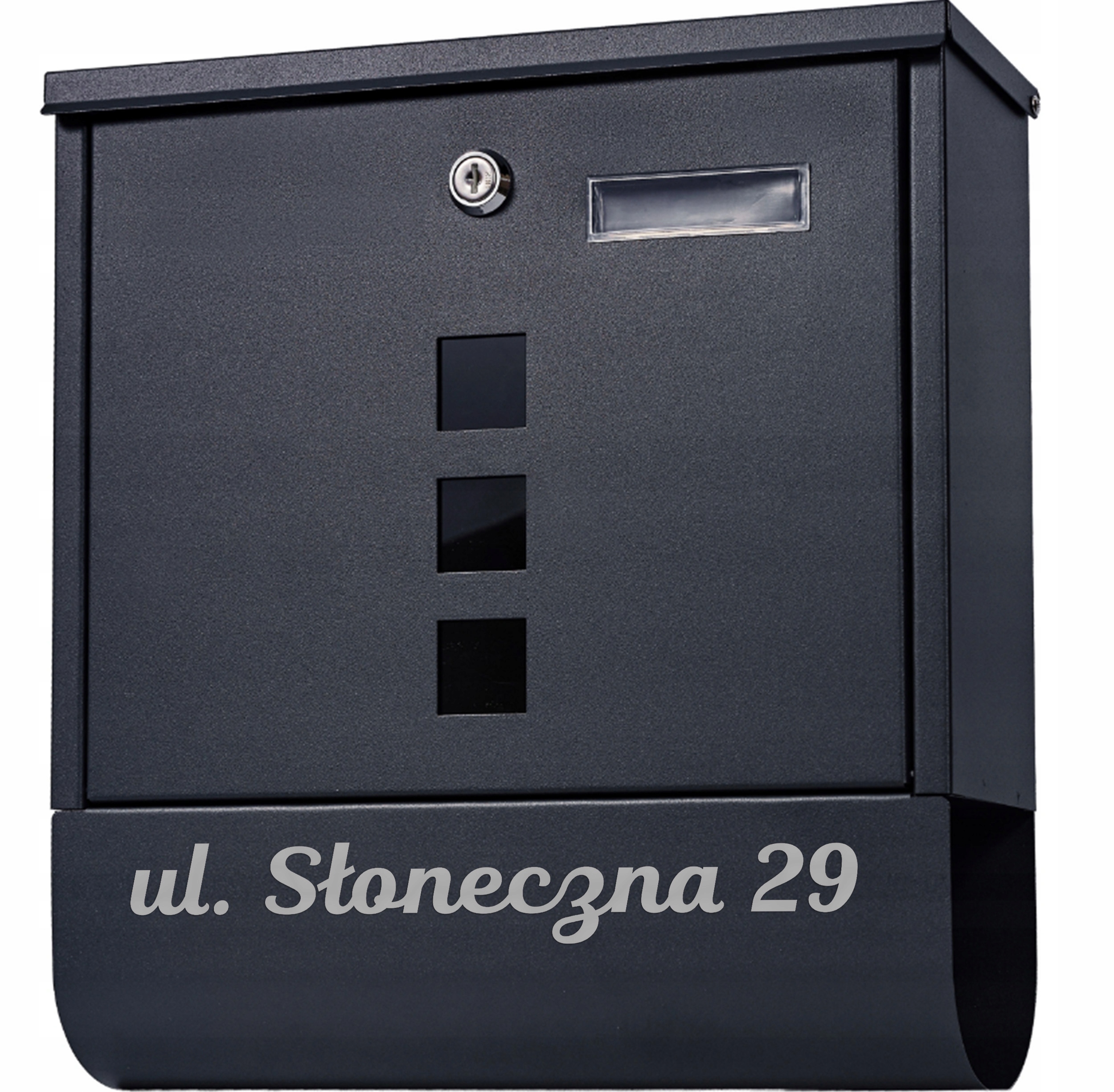 Poštovní Schránka Na Dopisy A Noviny Černá Na Poštu S Nápisem Tuba Adresa