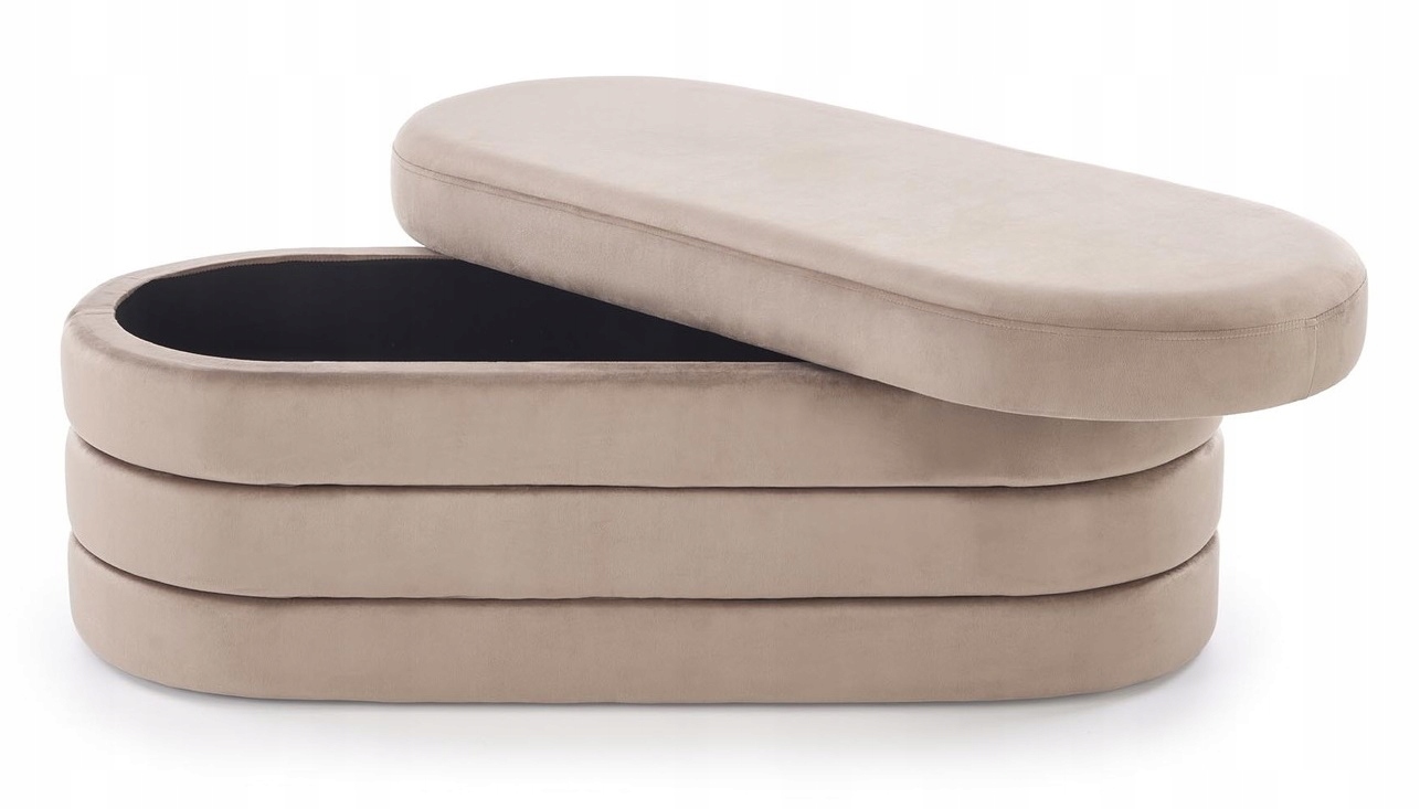 Ławka Calpi Halmar Beżowa Otwierana Pufa z Pojemnikiem Glamour Velvet 110cm
