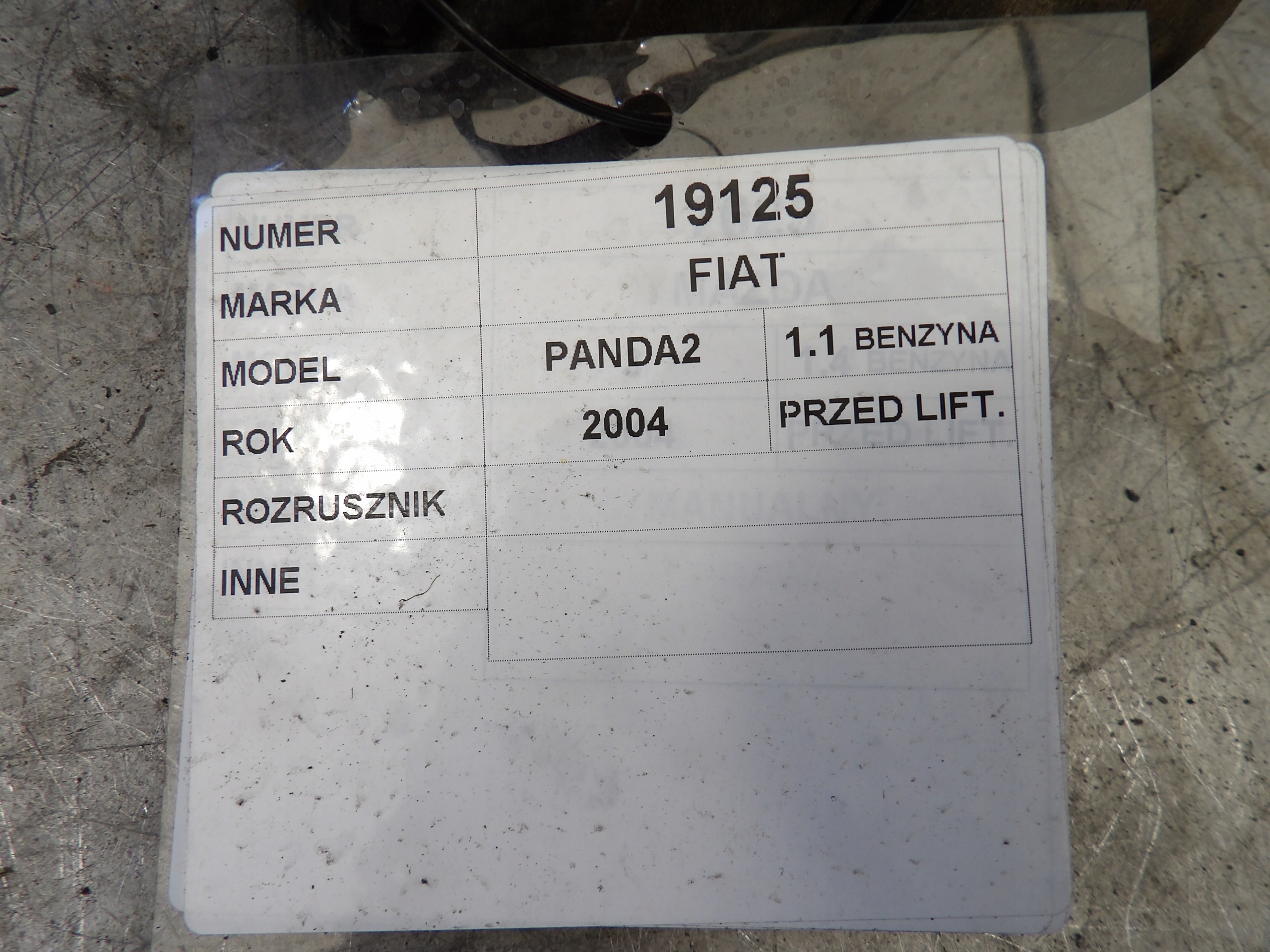 Fiat Panda II startér 1,1B
