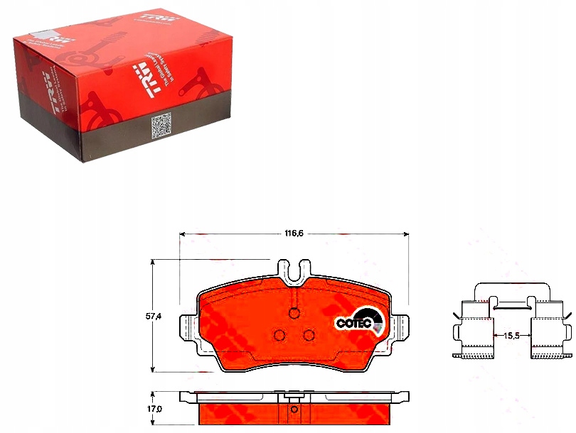 Brzdové Destičky Mercedes Přední W168 A-třída Trw Asistent Kolize #34