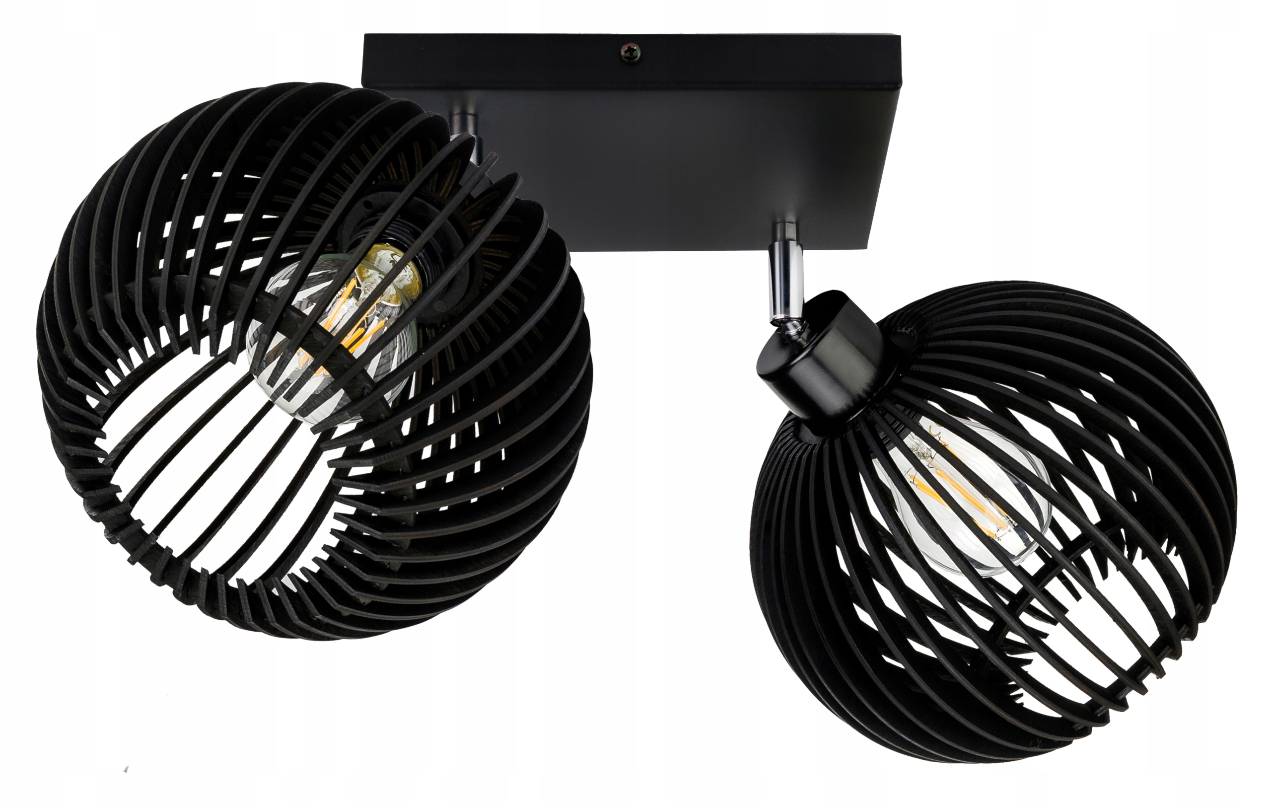 Stropní Svítidlo Stropní Svítidlo Pohyblivý Lustr Loft stínidlo Černé Dřevo na 2x E27