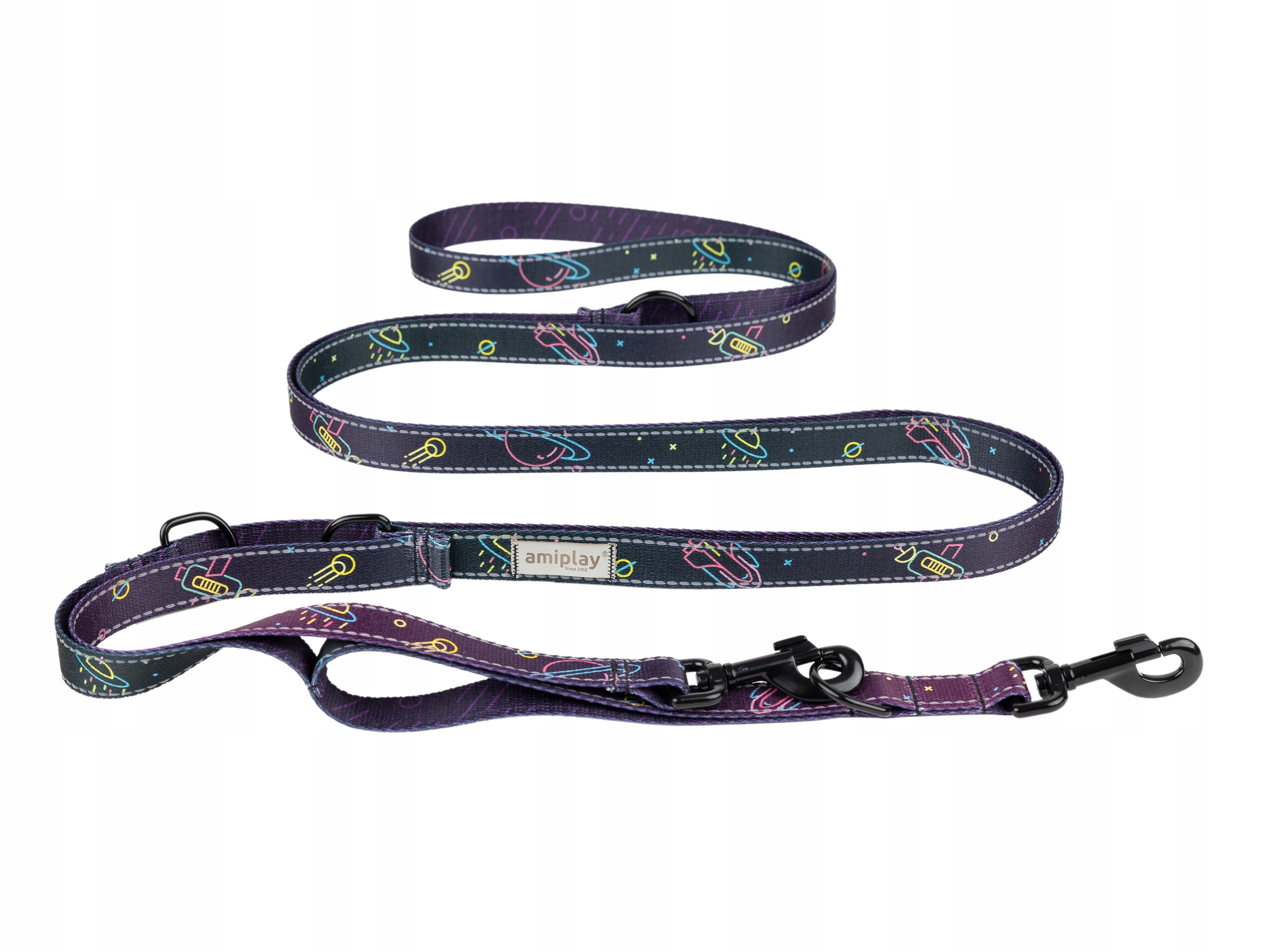 Amiplay BeSpace smycz regulowana 8 in 1 Neon rozmiar M