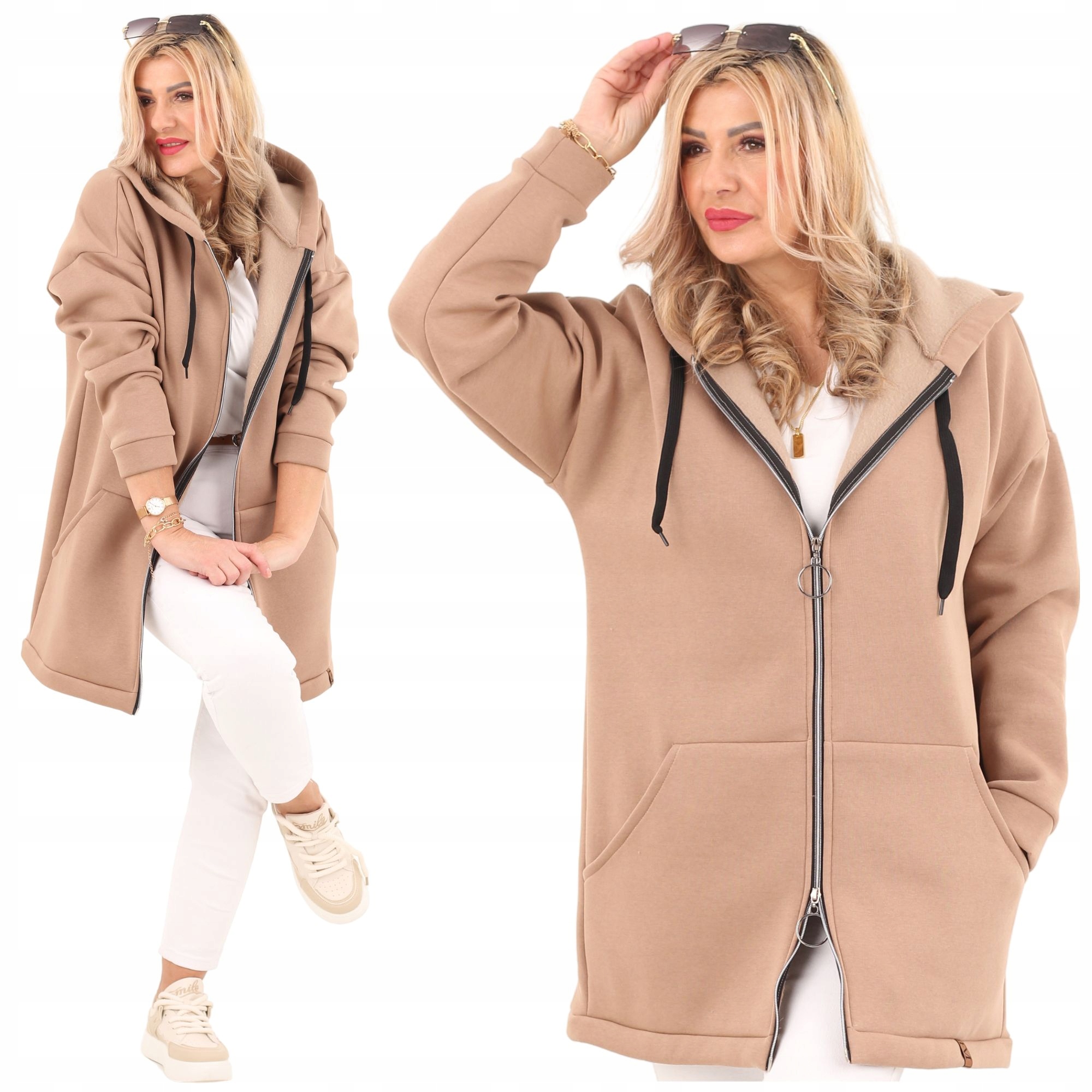 Bluza Damska Rozpinana Ocieplana Bawełniana Polski Producent Duże Rozmiary