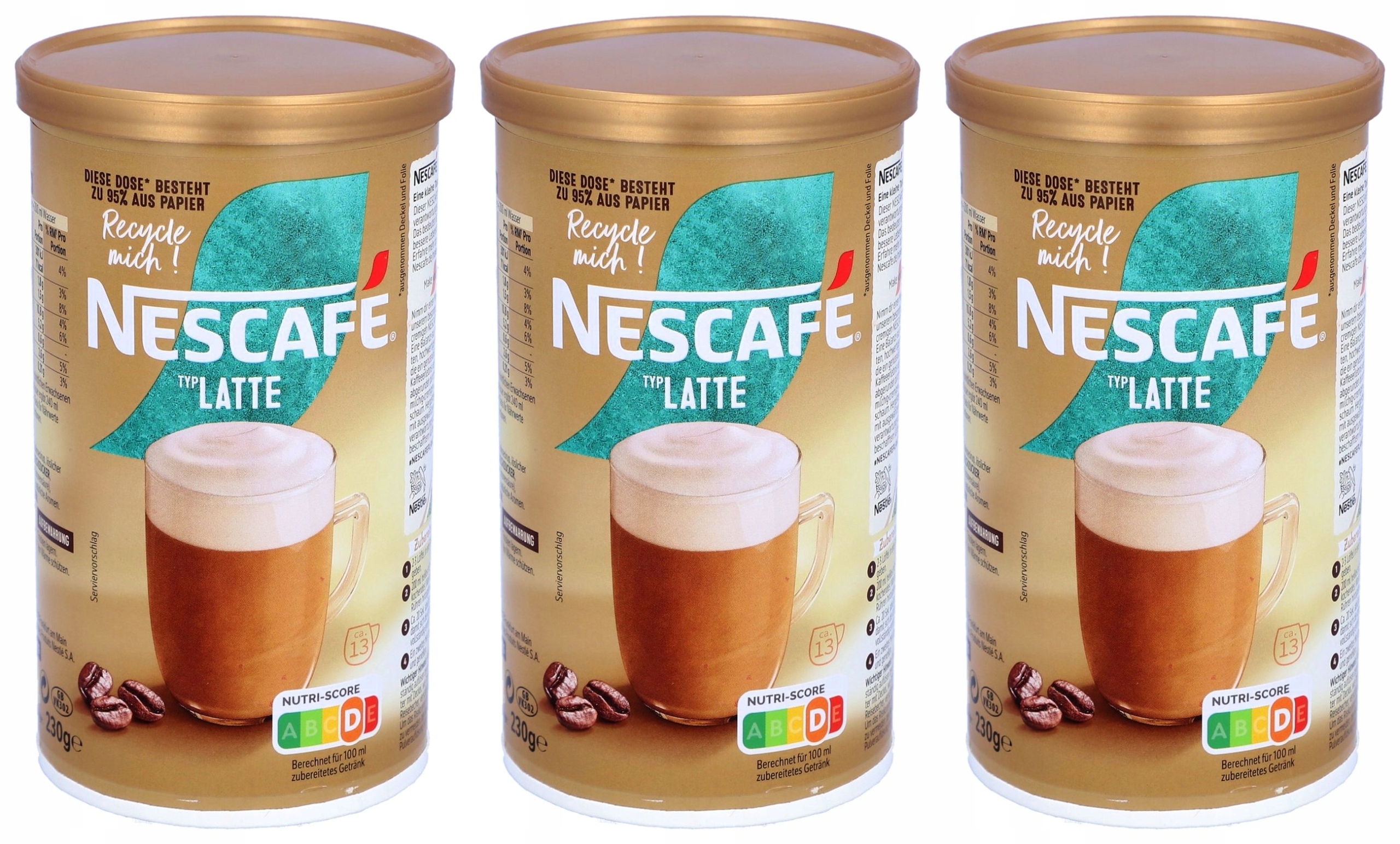 Levně Nescafe Cappuccino káva instantní krémová káva 3x230g zlatá sladká čokoláda