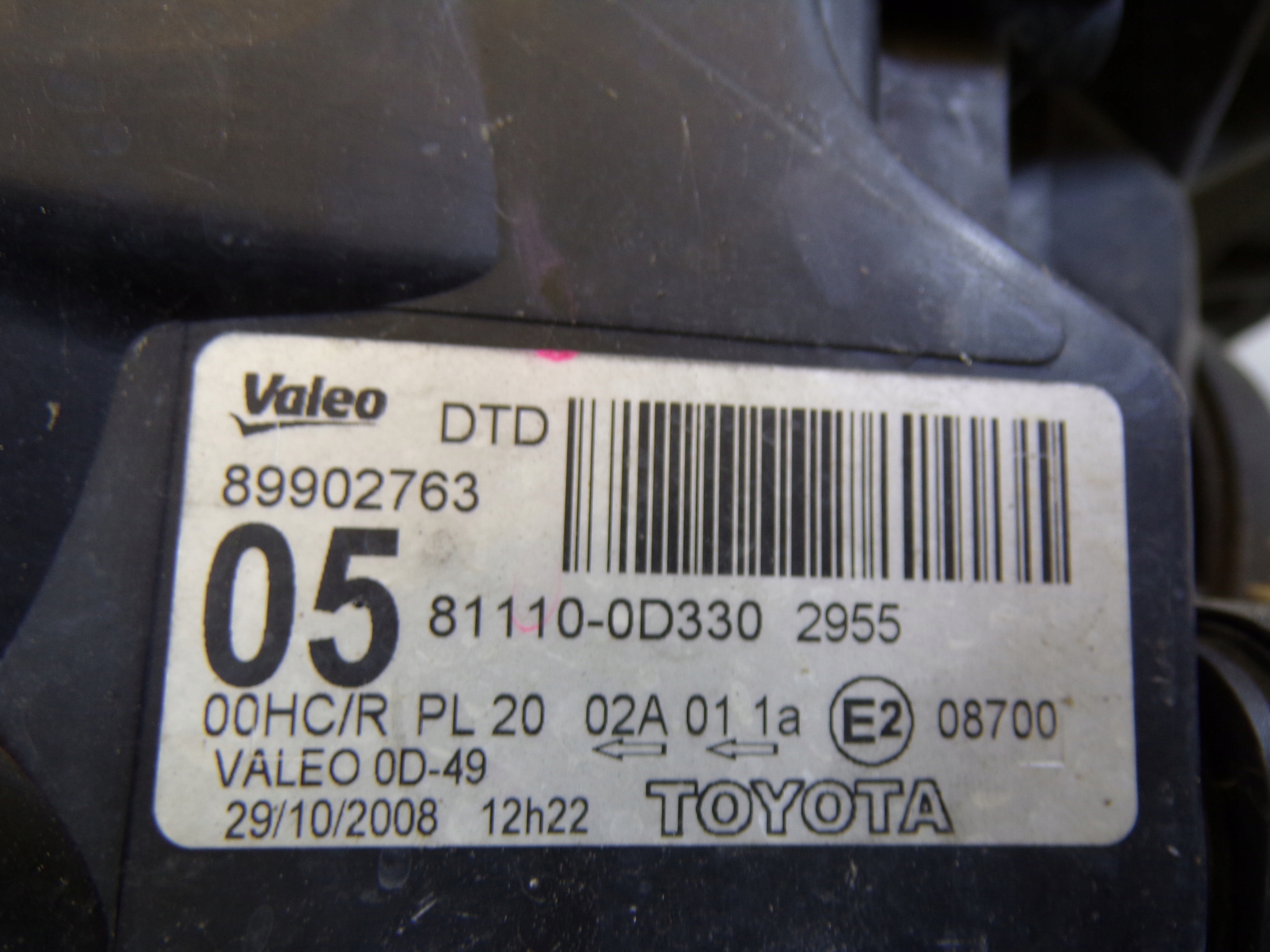 light front front right TOYOTA YARIS 2 II (K) (1)
