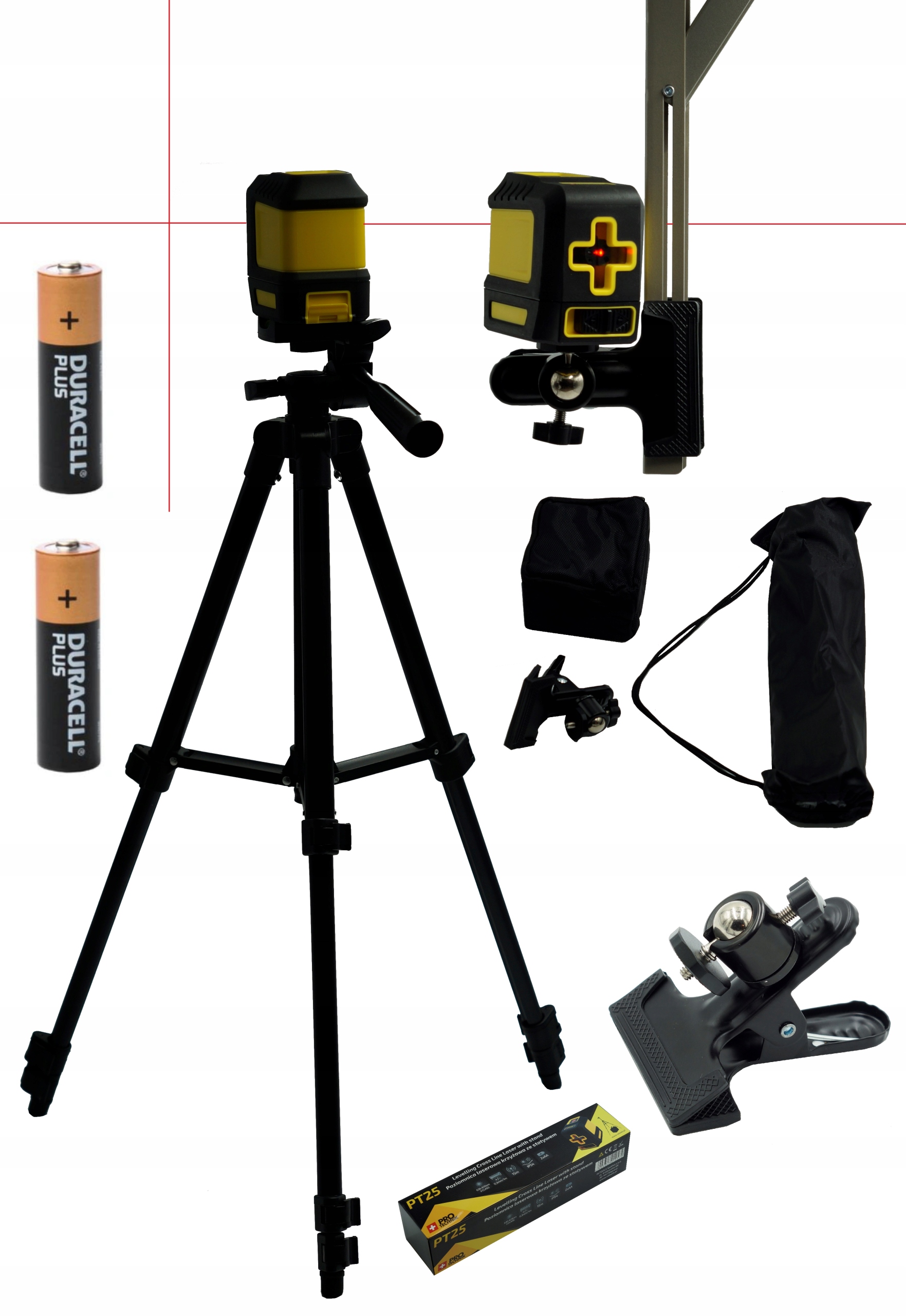 

Poziomnica Laserowa Krzyżowa Pro Technik Statyw