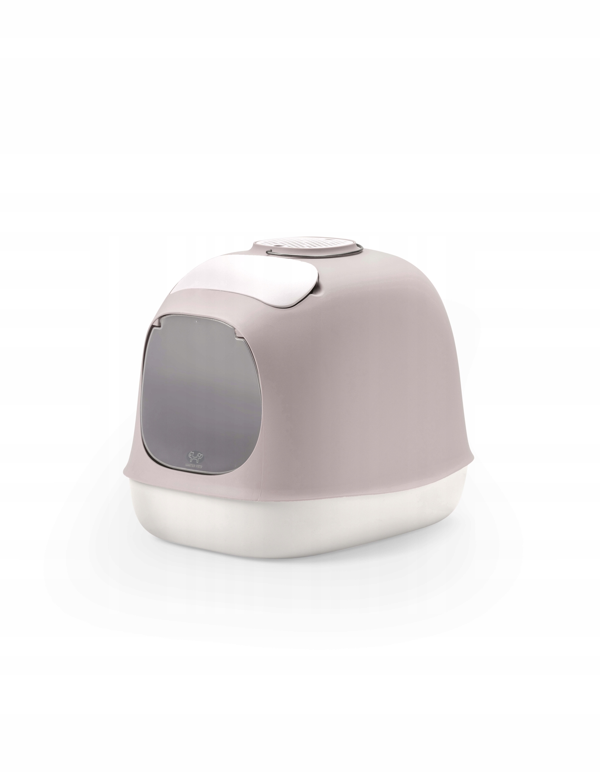 Levně United Pets – Minù Krytá toaleta pro kočky Šedo/bílá, 40x40x50 cm