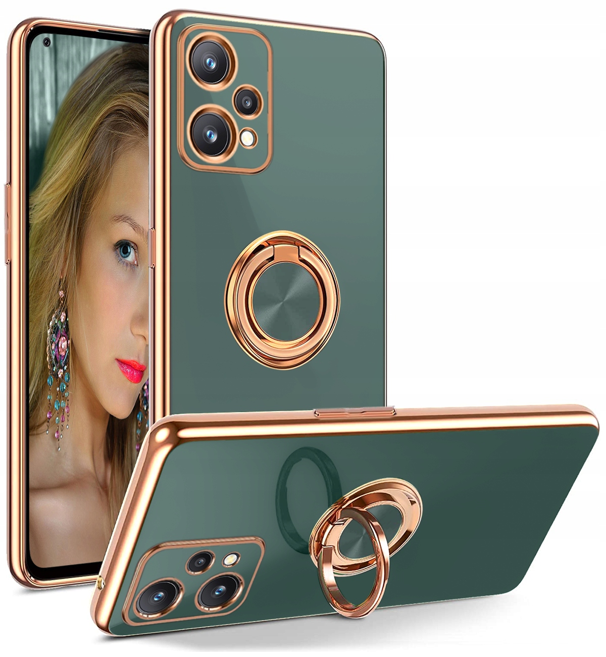 

Etui do Realme 9 Pro Silicone Ring Case Szkło 9H
