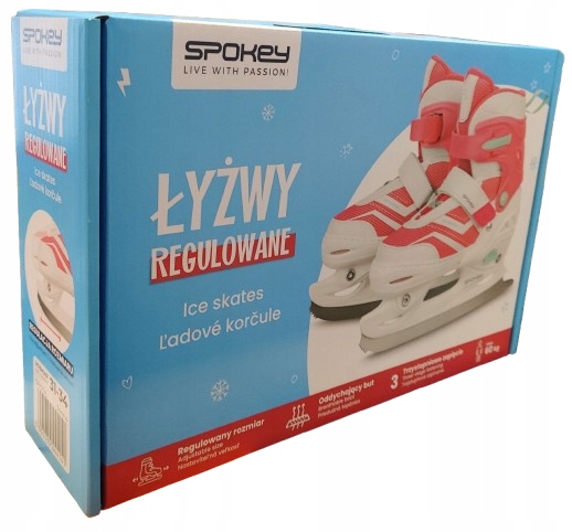 Figurowe łyżwy Spokey Crystal 31-34 Różowo białe