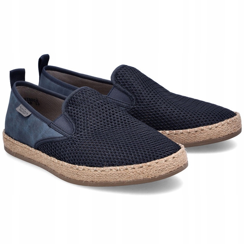 Pánské mokasíny espadrilky Rieker B2661-14 Blue tmavě modré Antistress VEL.44