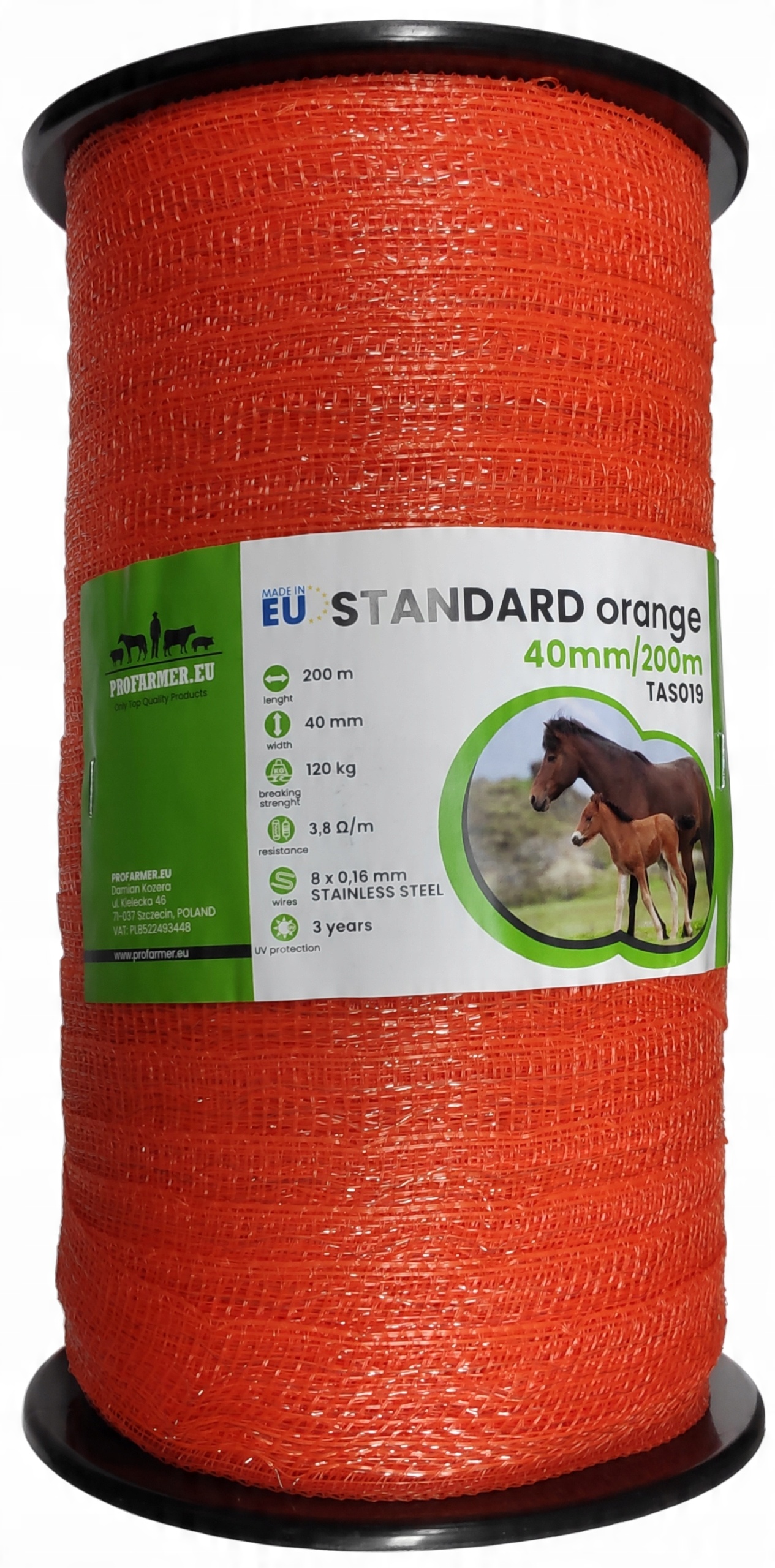 

Taśma pastuch elektryzator 4cm 200metrów koń pom.