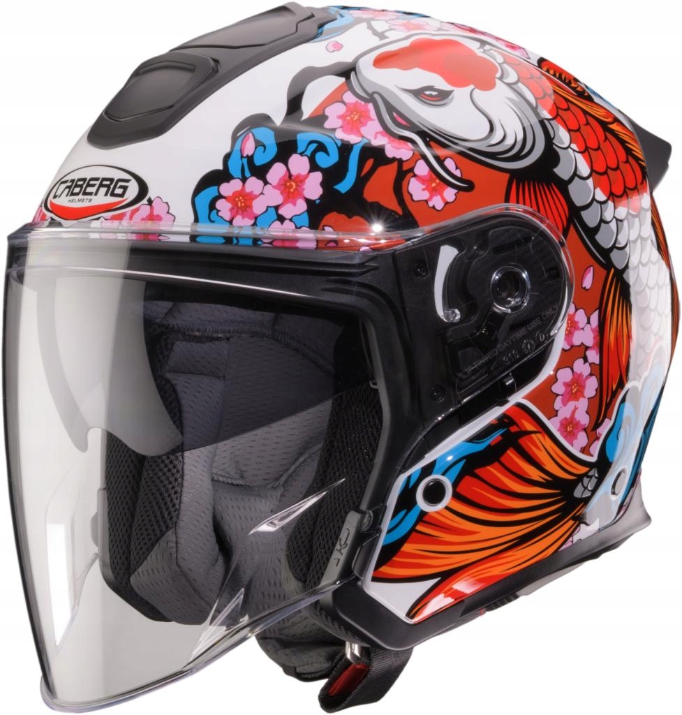 Prilba Caberg Flyon II Xs Koi Biela Červená Oranžová Modrá
