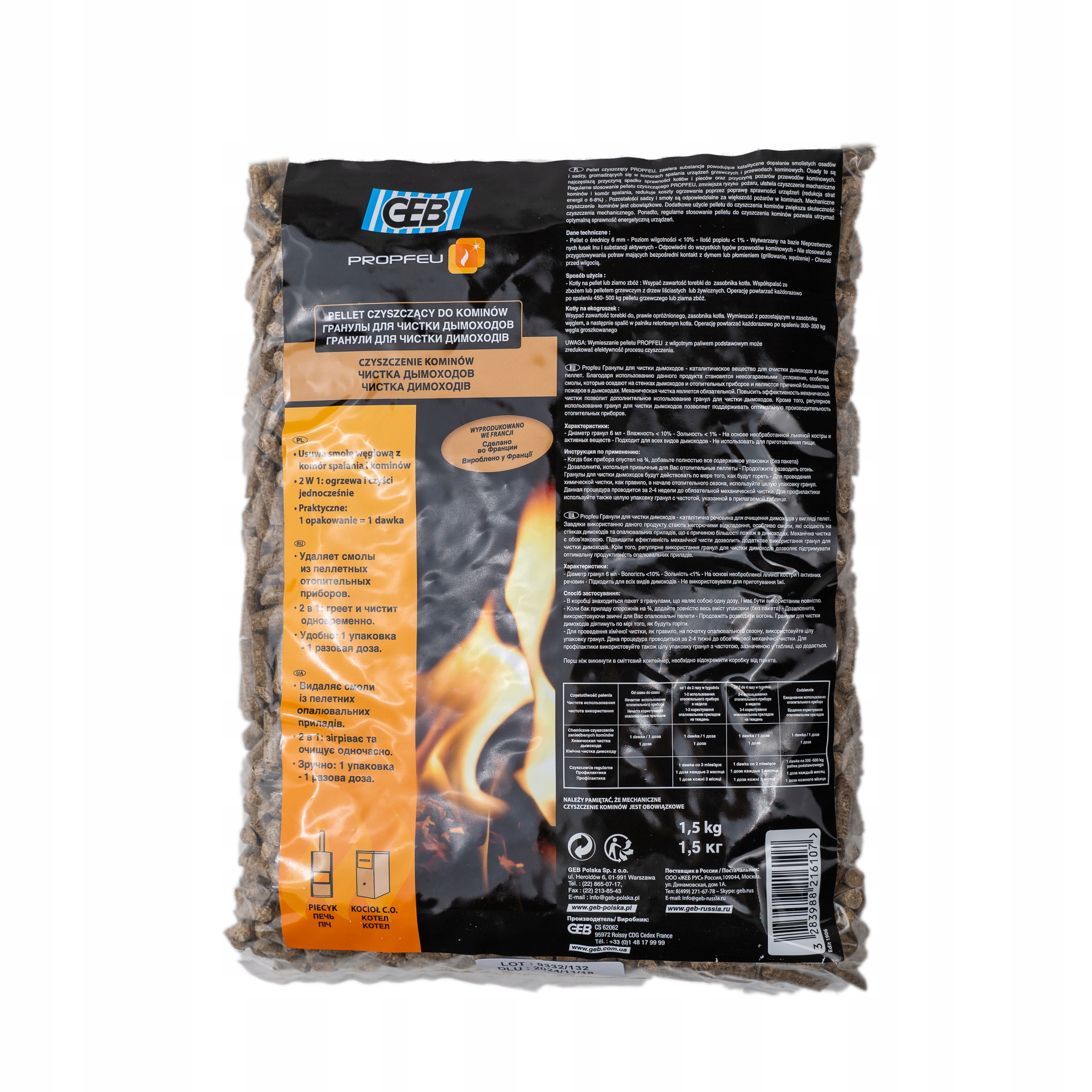 

Pellet do czyszczenia pieca kotła 1.5 kg