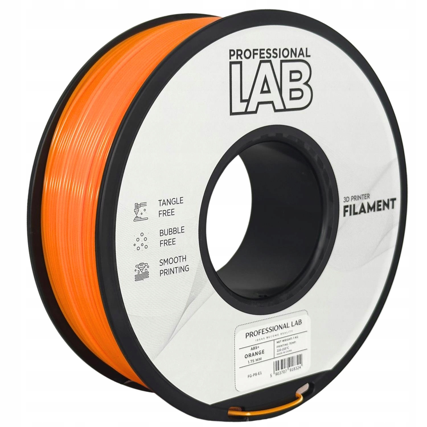 3 x Filament Abs+ Orange 1,75mm 1kg pomarańczowy wytrzymały Smart Print