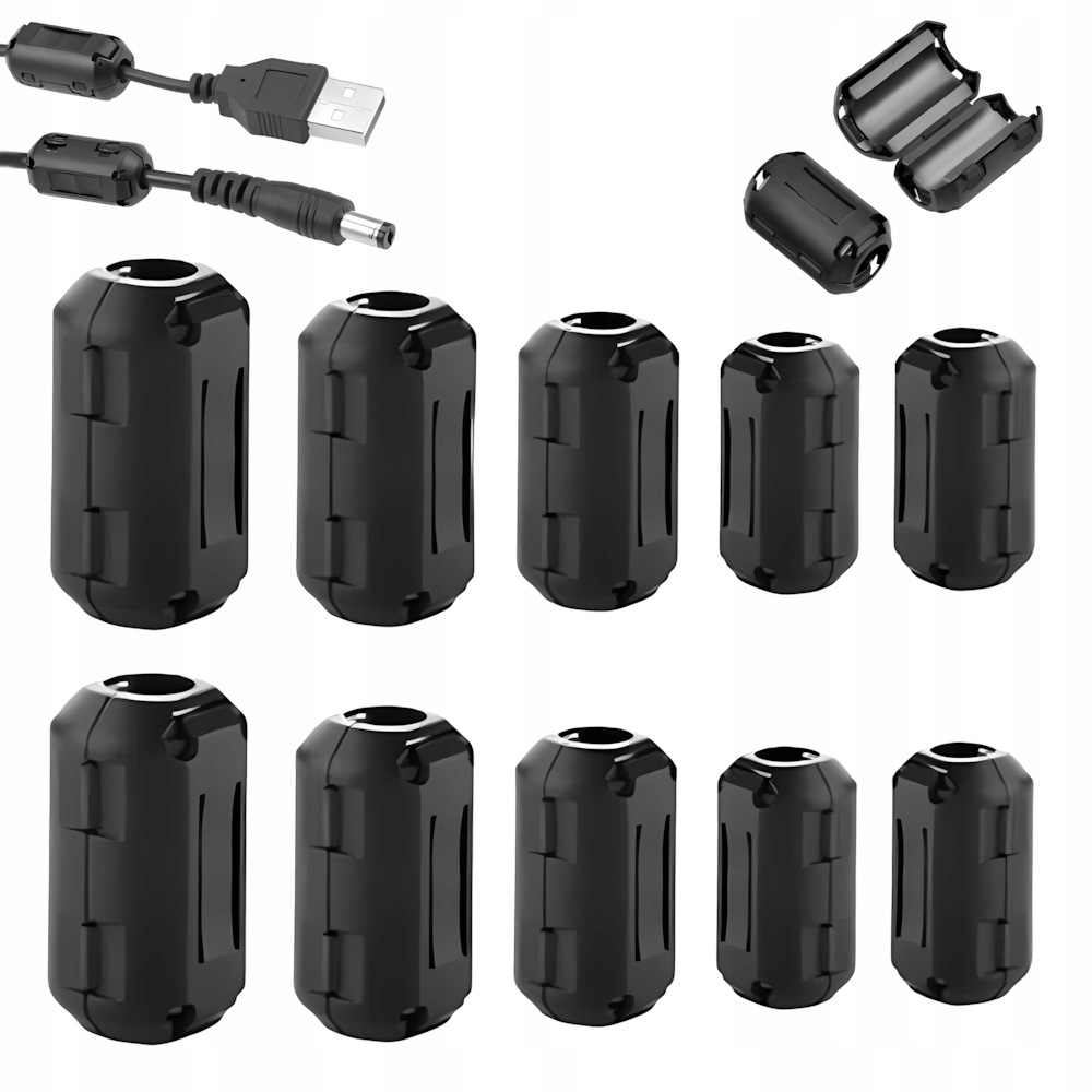 10x Filtr ferrytowy do kabli samochodowych audio radio