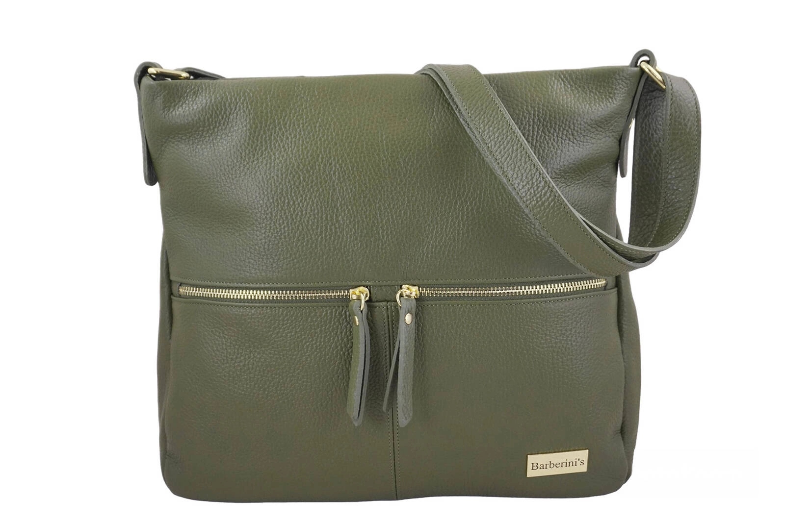 Velká klasická taška přes rameno, která pojme formát A4 zelená khaki