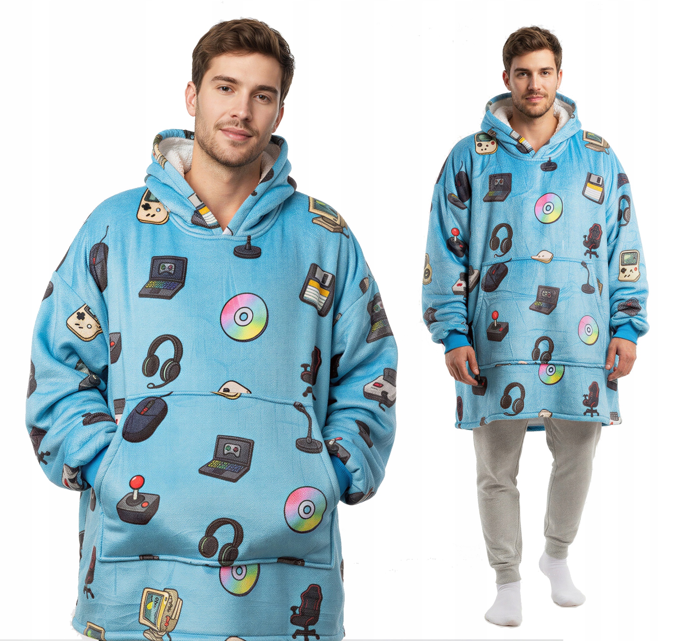 Koc Bluza Gruba Kocobluza Oversize Futrzak XXL Męska Dla Chłopaka Mężczyzny