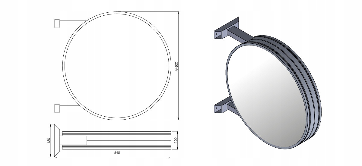 KASETON REKLAMOWY okrągły dwustronny 60cm Stan opakowania oryginalne