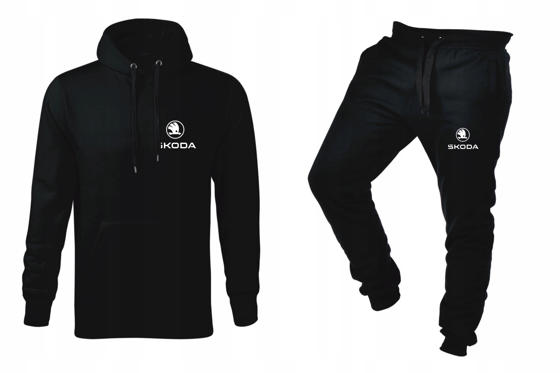 Tepláková Souprava Teplákovka Pánská Škoda Mikina Kalhoty Černá XXL
