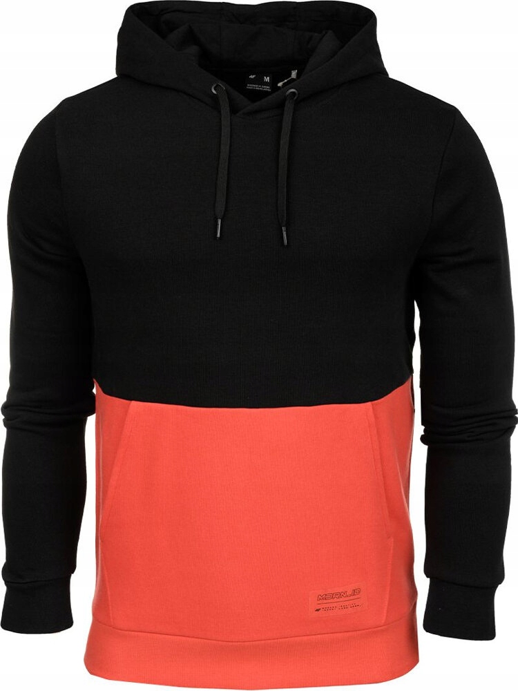 Mikina S Kapucí (klokanka) Pánská 4F Černo-oranžová H4Z22 BLM027 20S vel. M