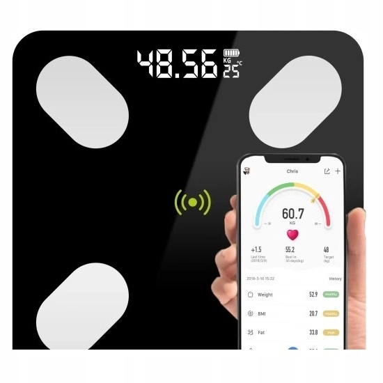 WAGA ŁAZIENKOWA ANALITYCZNA SLIM 180KG SMART+ 17w1
