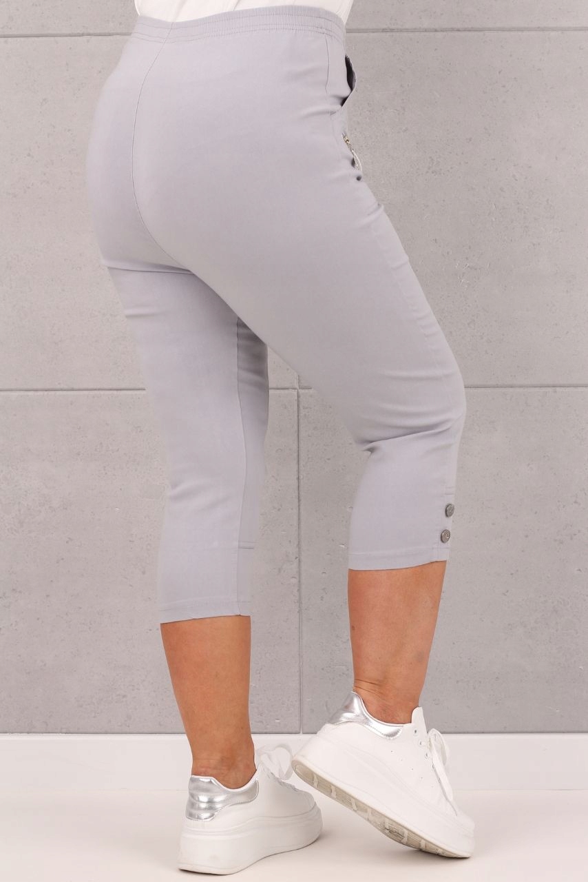 ELASTYCZNE SPODNIE RYBACZKI DAMSKIE NA GUMCE DUŻE ROZMIARY Z GUZIKAMI LUŹNE Płeć kobieta