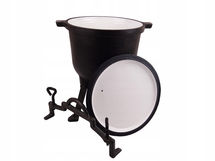 KOCIOŁEK MYŚLIWSKI ŻELIWNY GARNEK EMALIOWANY 8L Informacje dodatkowe powłoka emaliowana