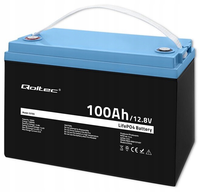 QOLTEC 53705 100Ah 12.8V акумуляторний блок бренду Qoltec