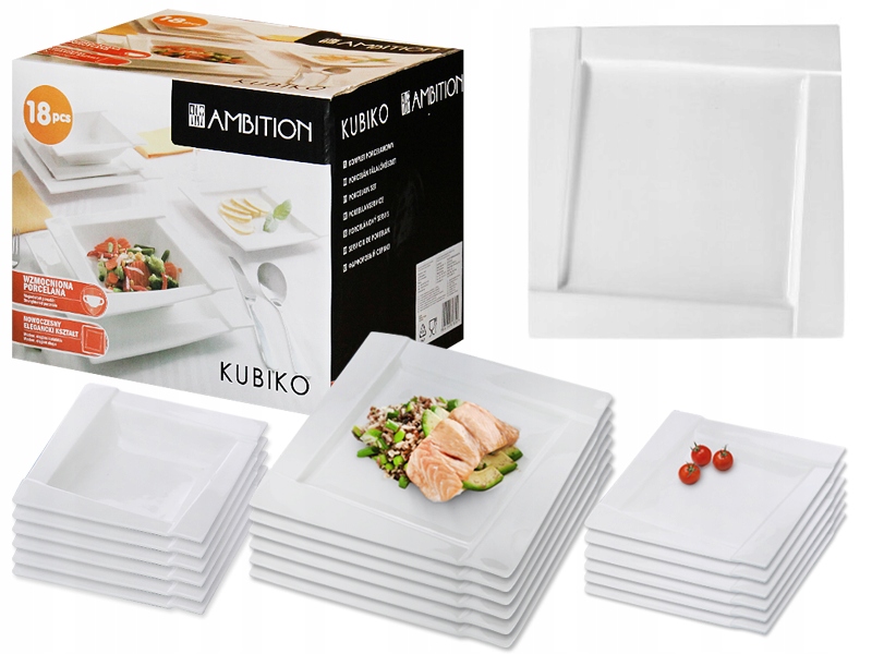 

Ambition Kubiko Serwis Obiadowy 18/6 Porcelana