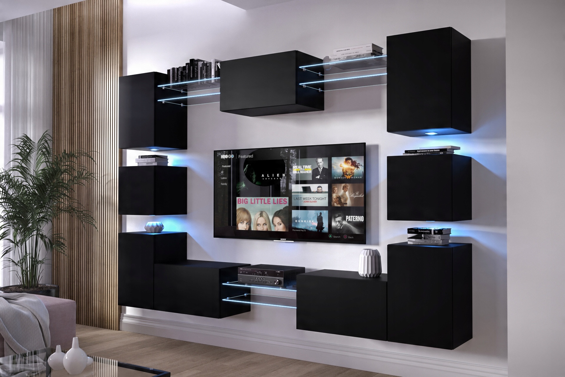 

Meblościanka Nowoczesna Rtv Meble 254 cm AN36 New