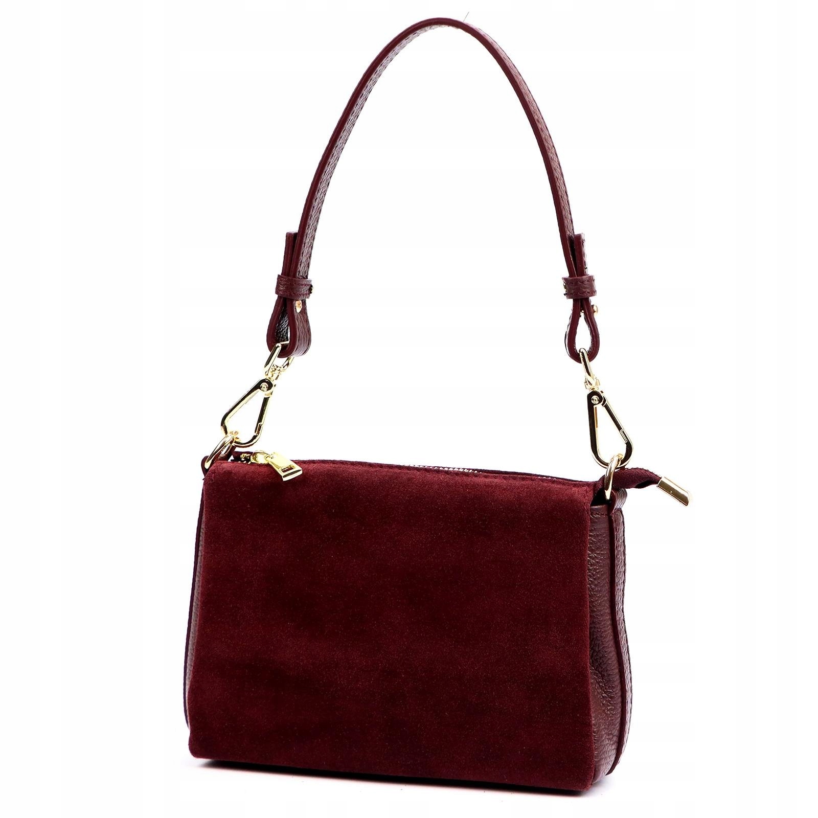 Dámská kabelka přes rameno z semišové kůže bordové barvy Luka