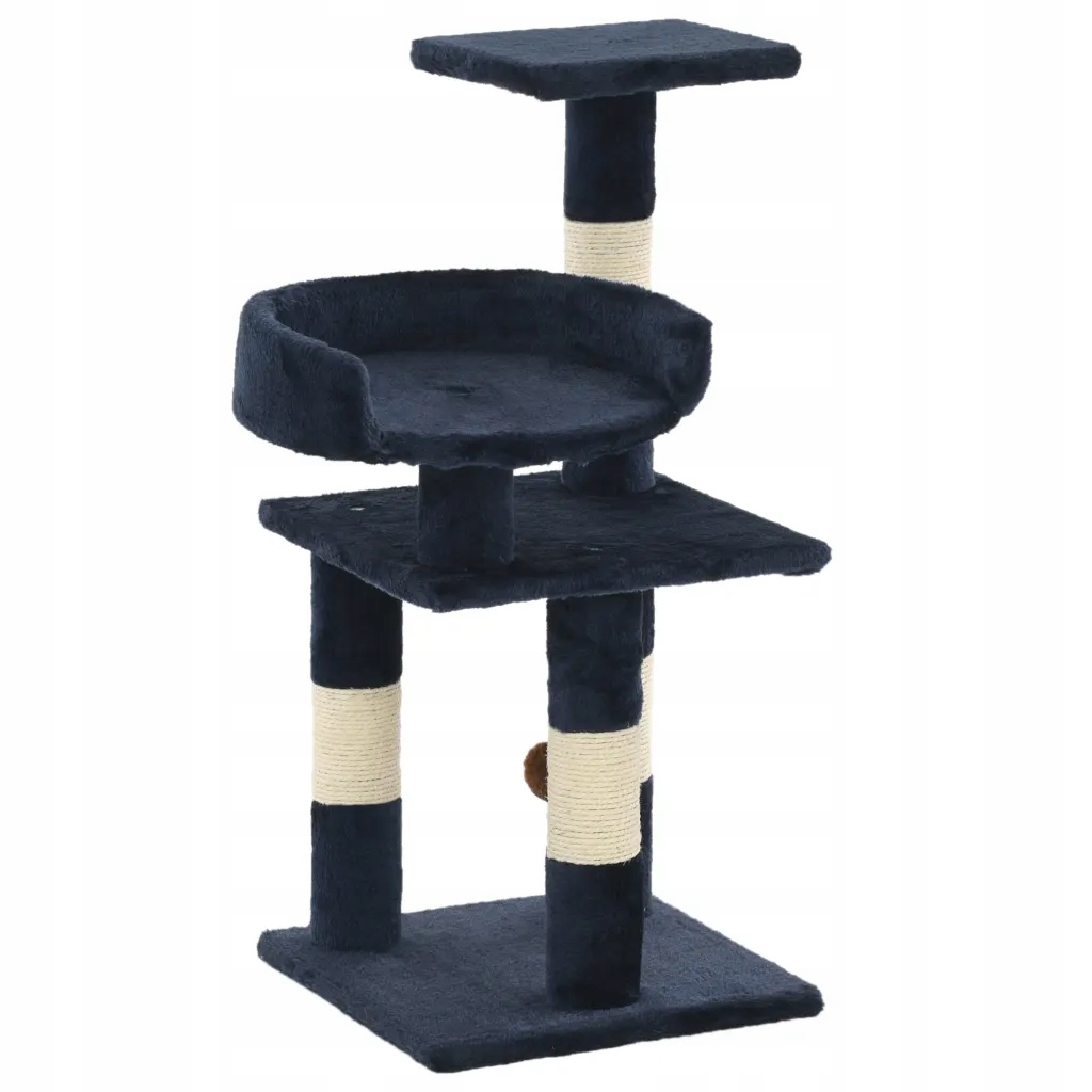 Levně Škrabadlo pro kočky sisalovými sloupky, 65 cm, modré