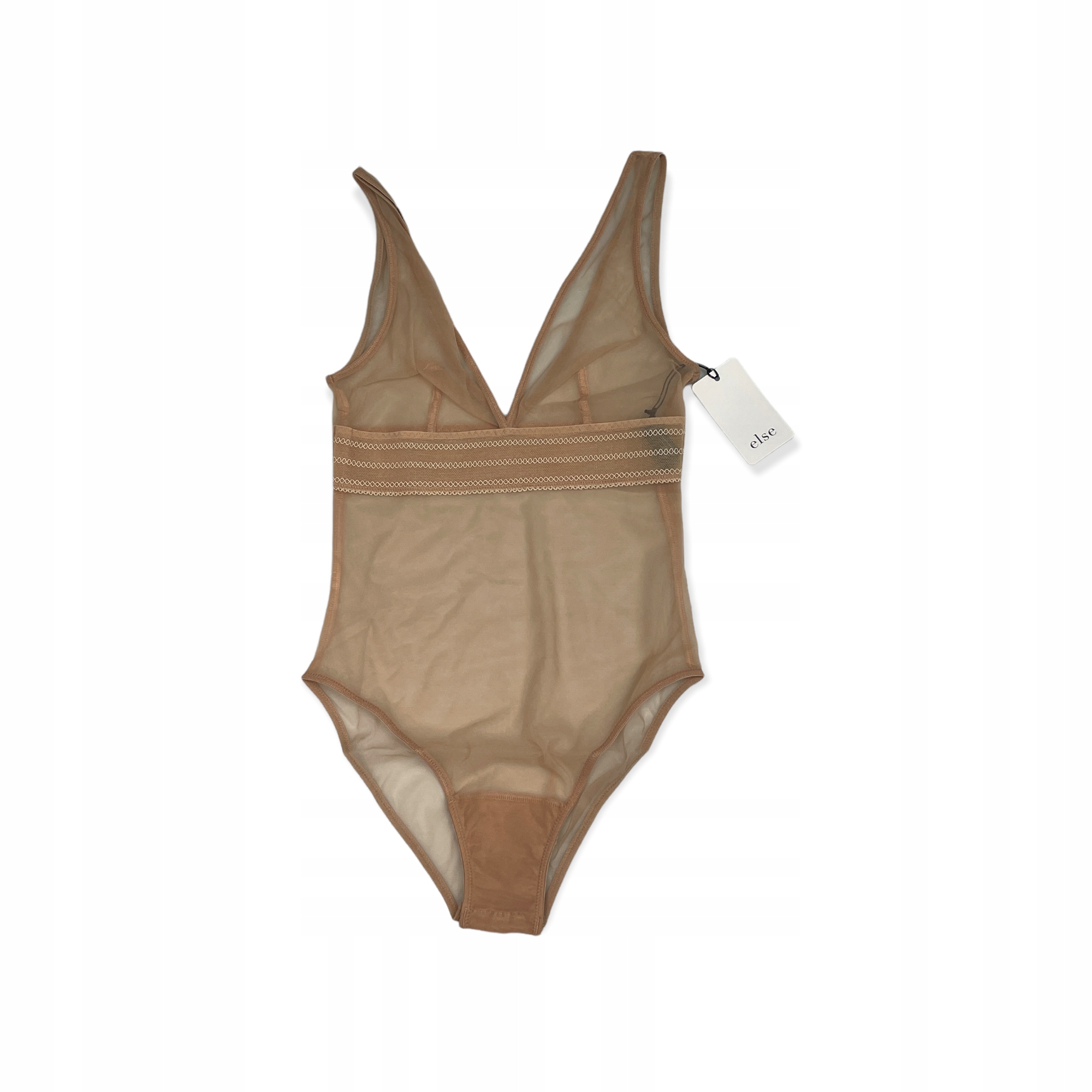 Bezešvé béžové dámské body s ramínky Else 36