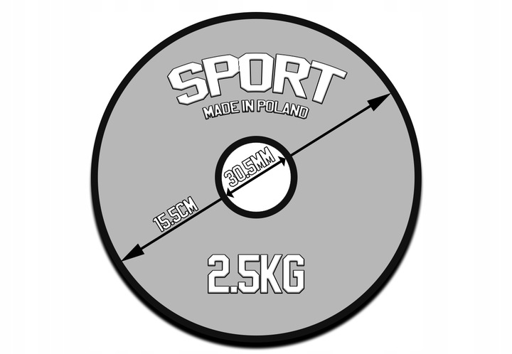 OBCIĄŻENIE ŻELIWNE 4x2,5kg ZESTAW talerz krążek 31 Kod producenta TŻ-4X2,5KG31MM-SFF