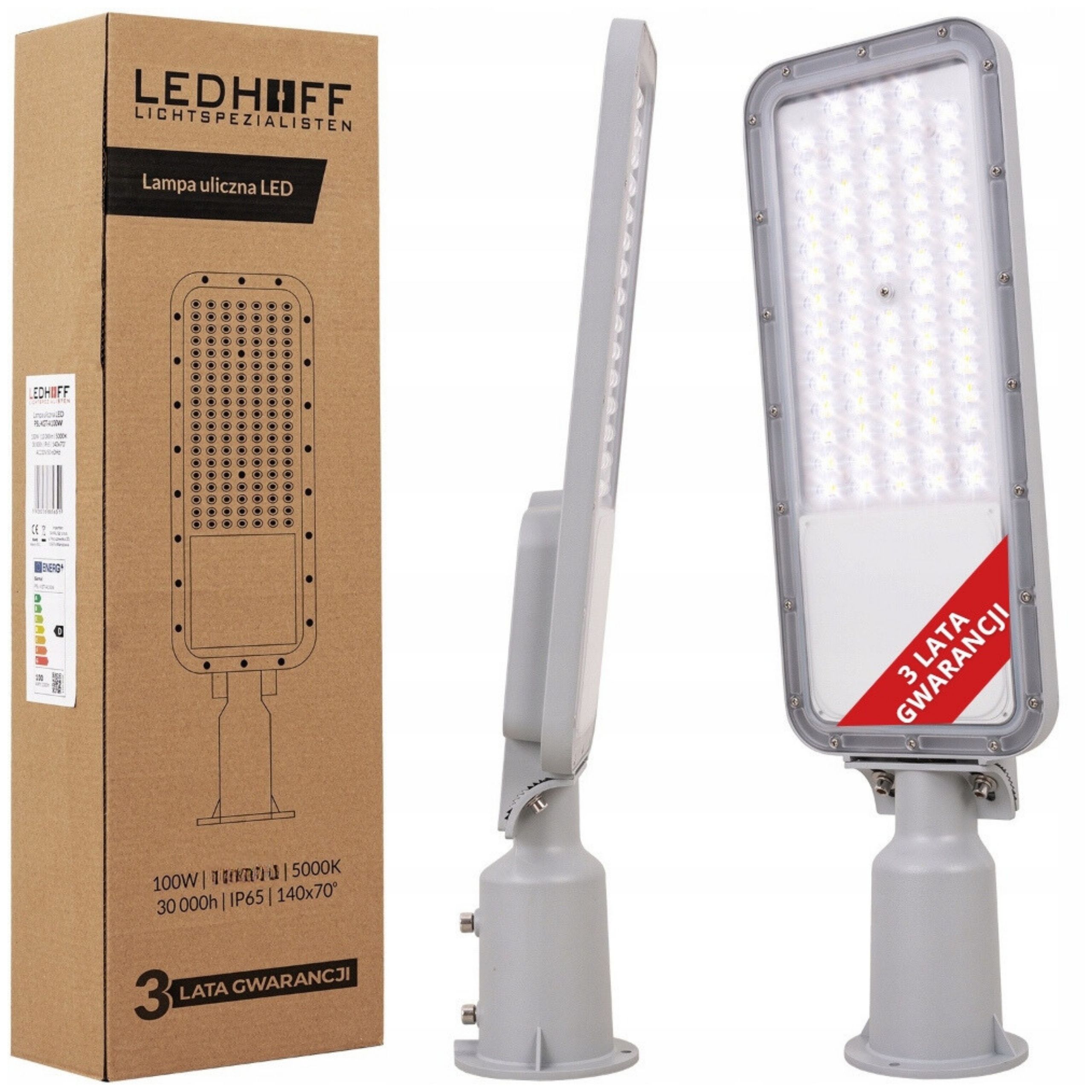 Lampa uliczna Latarnia Led 100W Mocna 230V Premium IP65 zewnętrzna ogrodowa