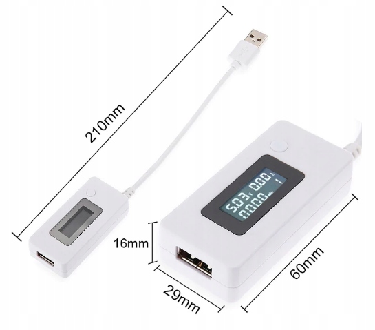MIERNIK WOLTOMIERZ AMPEROMIERZ NAPIĘCIA PRĄDU USB Kod producenta KCX-017
