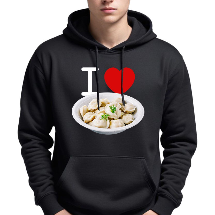 Mikina S Kapucí Černá Vánoční mikina jako Dárek I Love Uszka Vel M