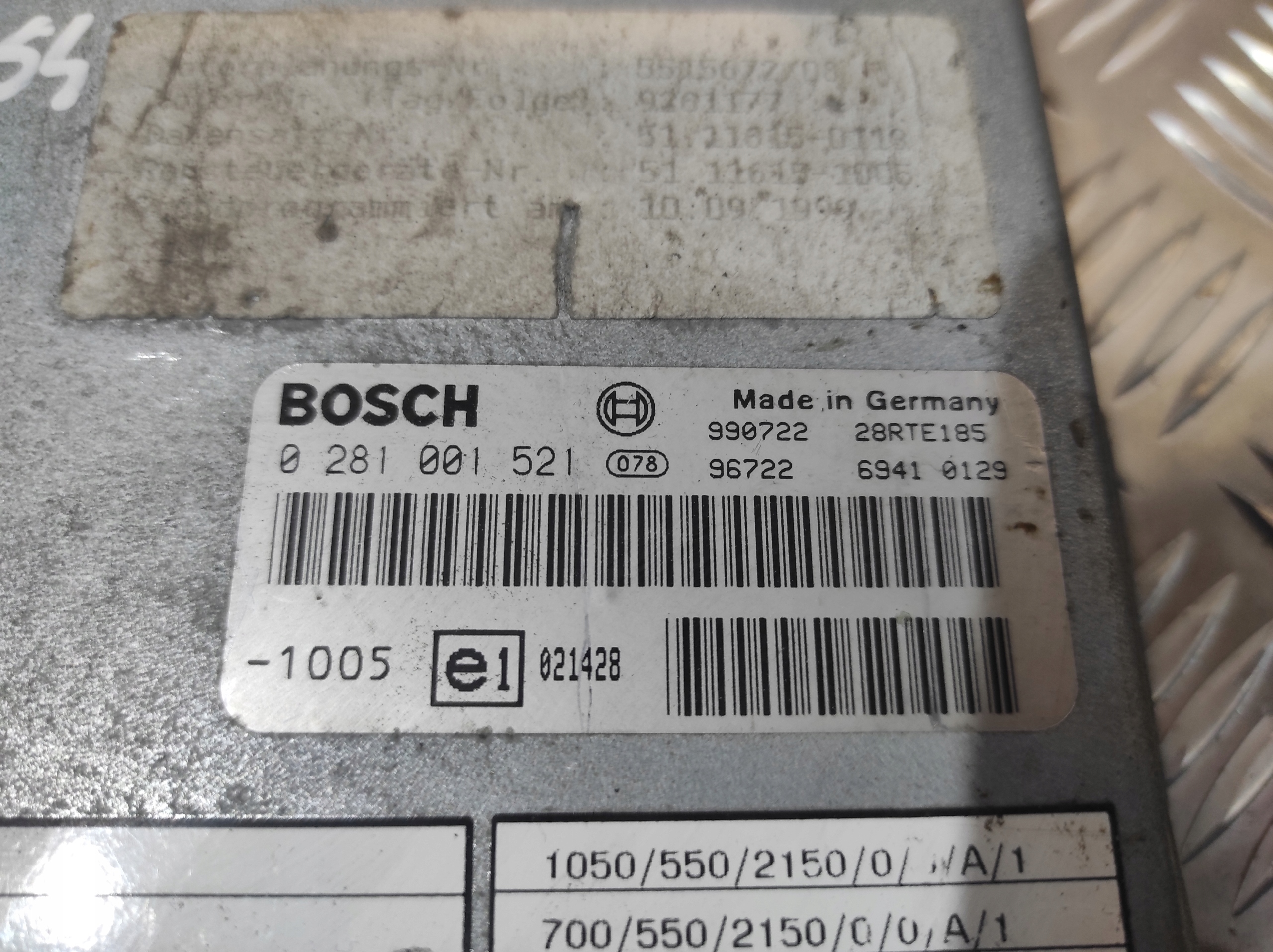 control unit of the engine 0 281 001 521 MAN