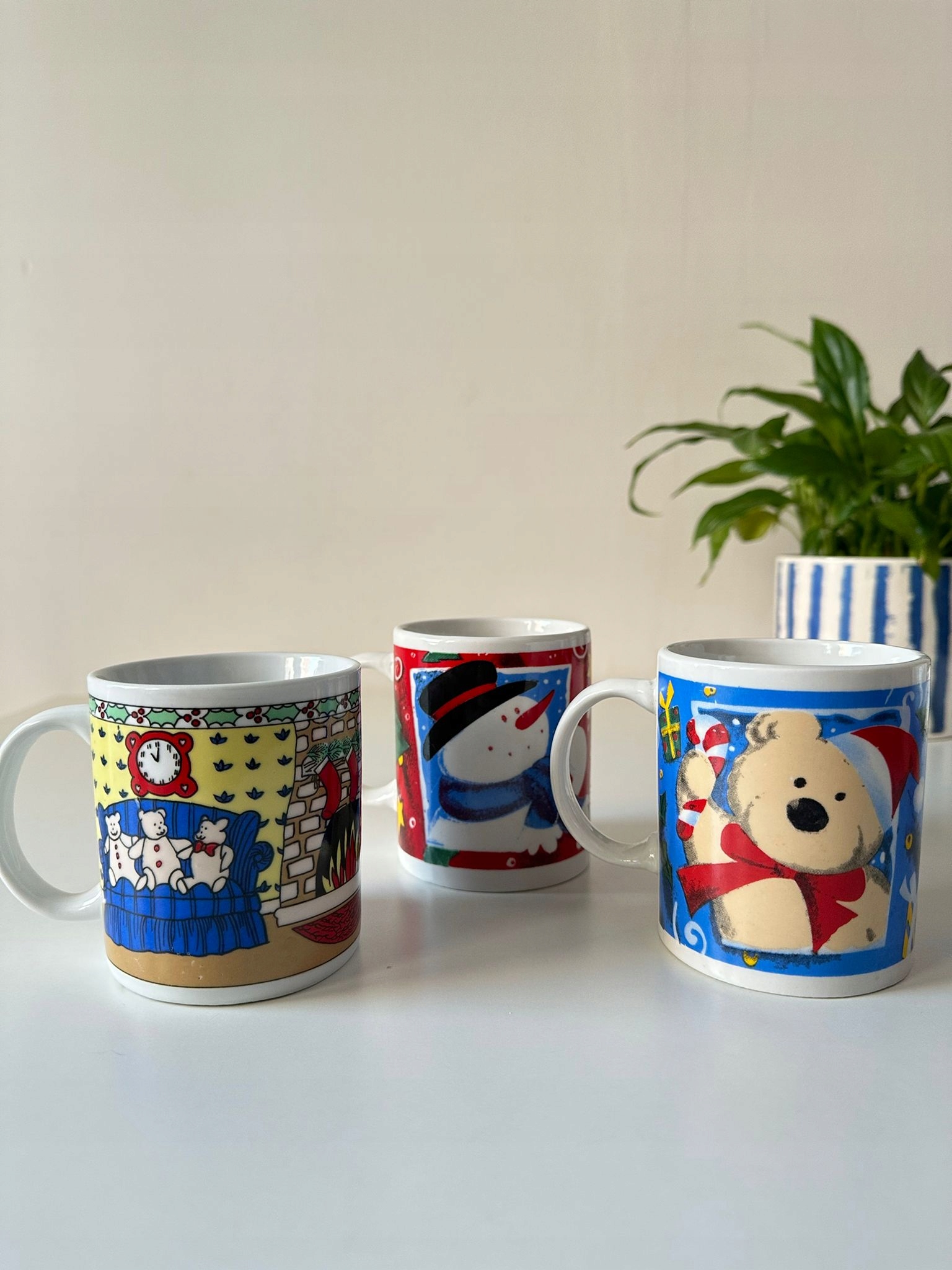 Kubek kubki 3szt Miś Święta Bałwanek N44