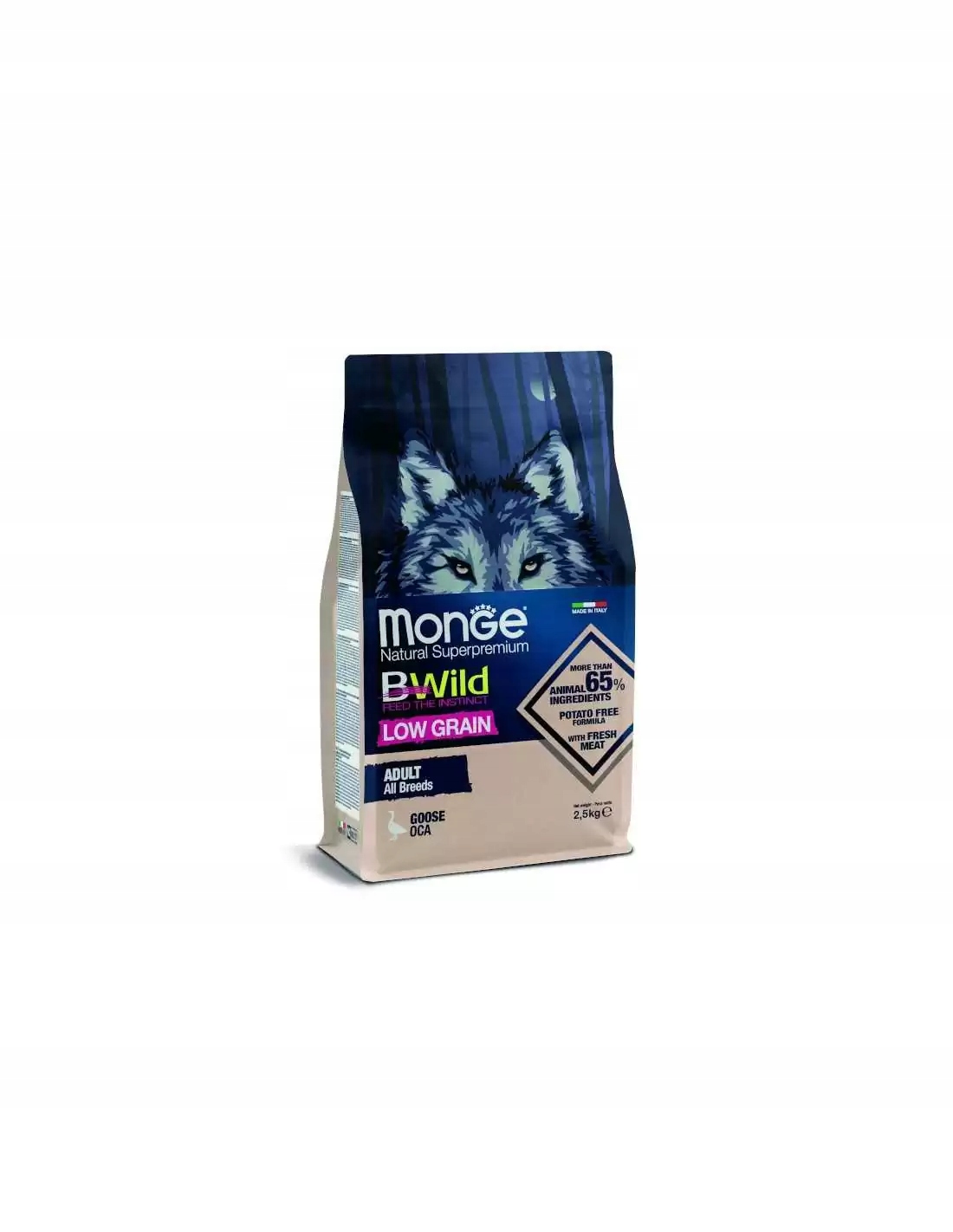 Levně Krmivo krmivo Bwild Low Grain Adult Husa 2,5 kg – značky Monge