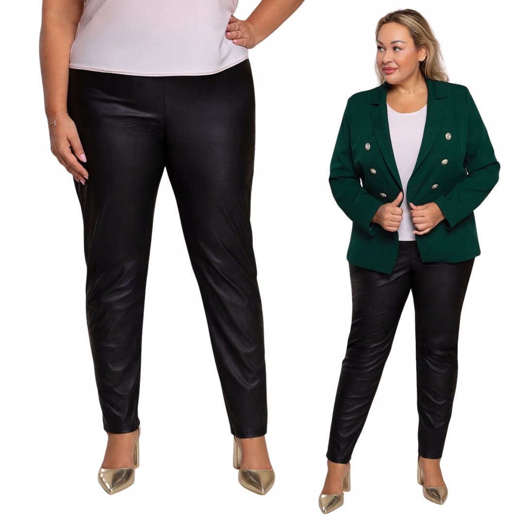 Kožené dlouhé kalhoty v černé barvě, velikost vel.