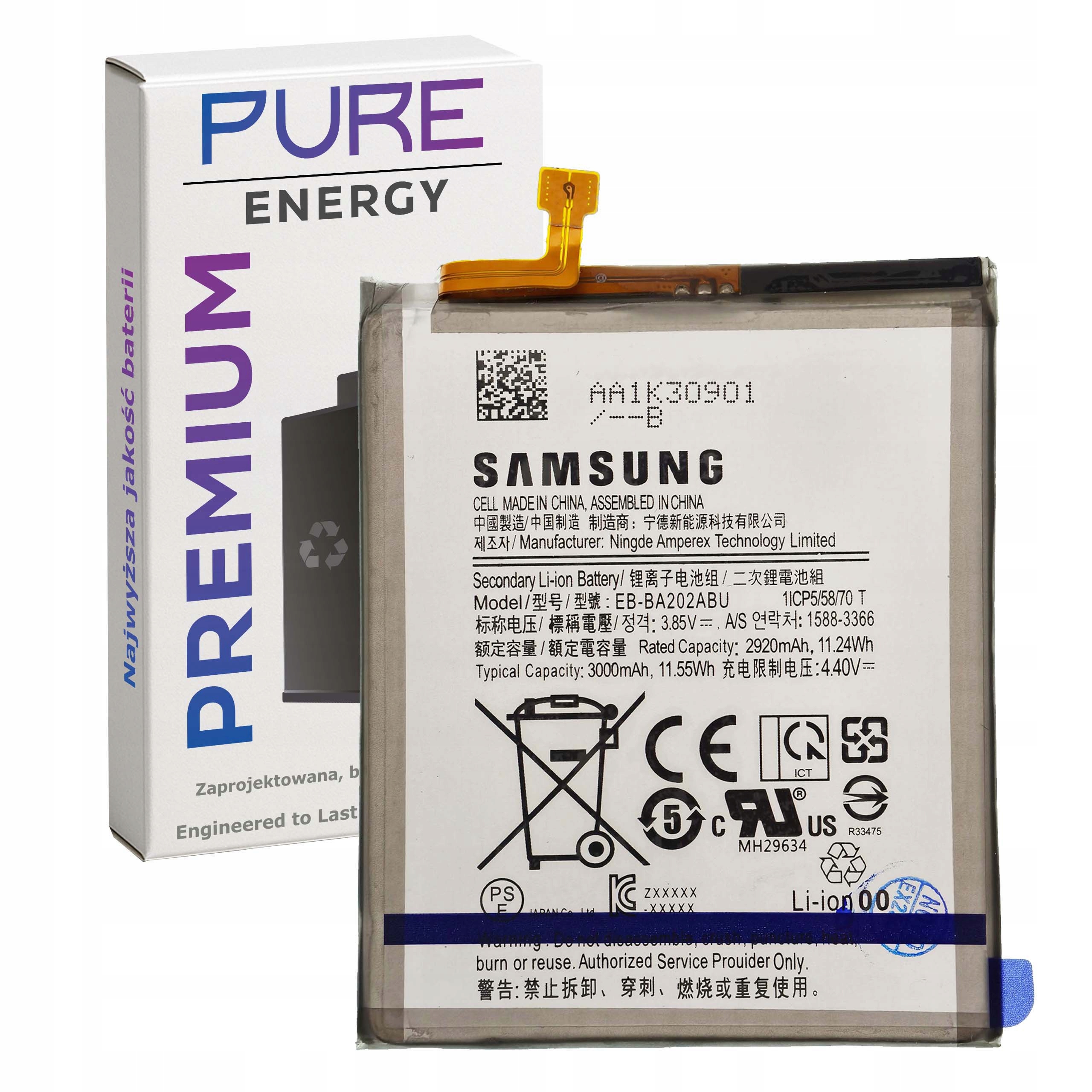 Bateria Pure Energy do Samsung A20e 3000mAh