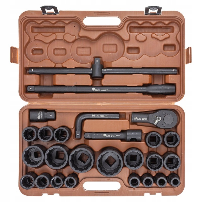 Zestaw nasadek udarowych 3/4" 12-kątne 17-65mm 26el walizka Stan opakowania oryginalne