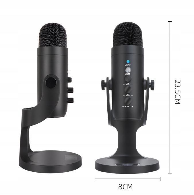 Zestaw USB mikrofon pojemnościowy z statyw EAN (GTIN) 6924127452013